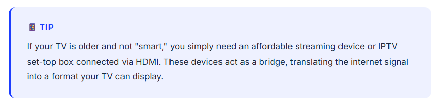 tip on how to use iptv if your tv is not smart