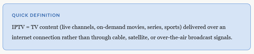 what is iptv service shown in quick definition